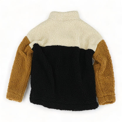 Tan Color Block 1/4 Zip Pullover