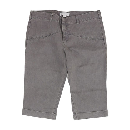 Gray Solid Capri Pants