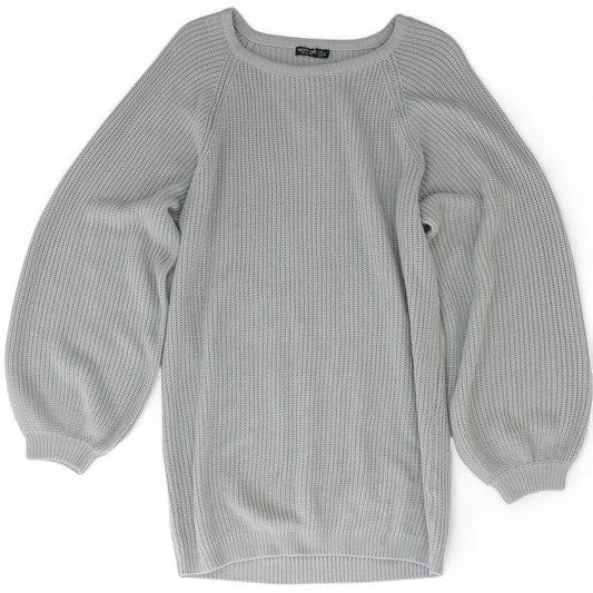 Gray Solid Crewneck Sweater