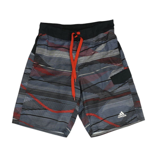 Gray Striped Swim Shorts