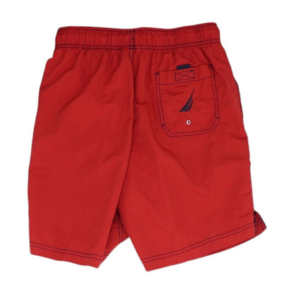 Red Solid Swim Shorts