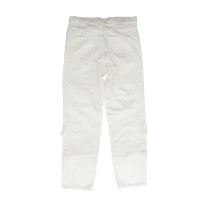Ivory High Rise Cargo Jeans