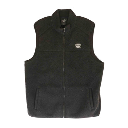Black Solid Fleece Vest