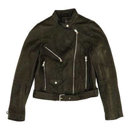 Black Solid Leather Jacket