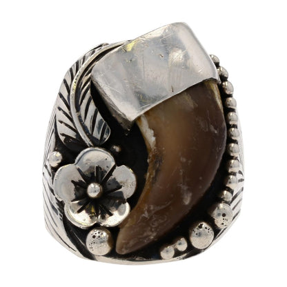 Sterling Silver Southwestern Bear Claw Signet Ring