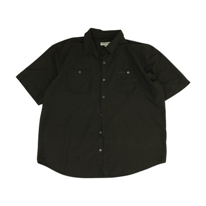 Charcoal Solid Short Sleeve Button Down