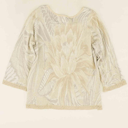 Beige Graphic Long Sleeve Blouse