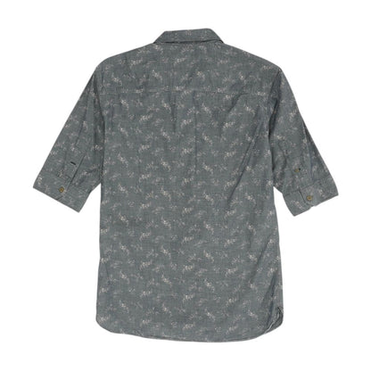 Blue Floral Short Sleeve Button Down