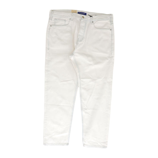 Ivory Solid Tapered Jeans