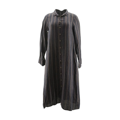 Purple Striped Midi Dress