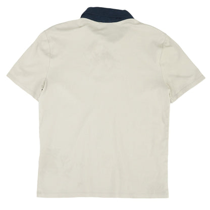Beige Solid Short Sleeve Polo