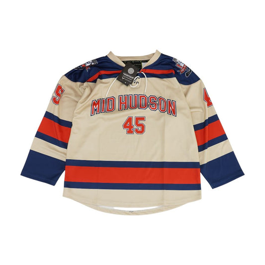 Beige Rado #45 Mid-Hudson Polar Bears Color Block Long Sleeve Jersey