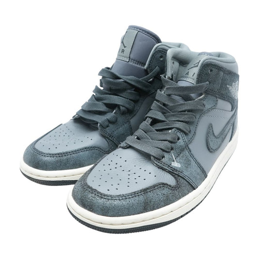Jordan 1 Mid Gray High Top Athletic Shoes
