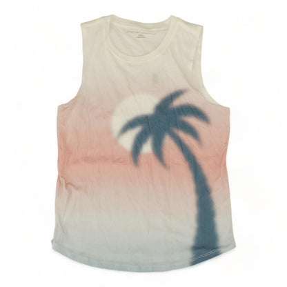 White Graphic Sunset Muscle Tank