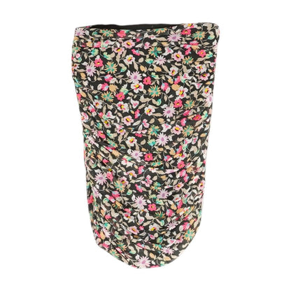 Black Floral Cropped Knit Top