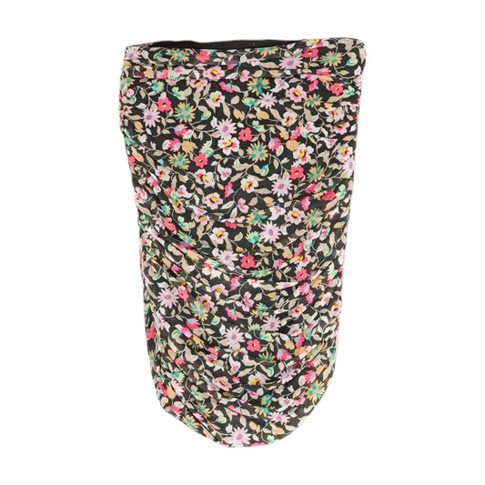 Black Floral Cropped Knit Top