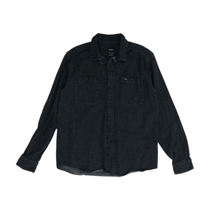 Gray Solid Flannel Button Down