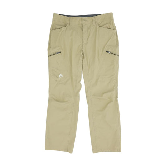 Beige Solid Active Pants
