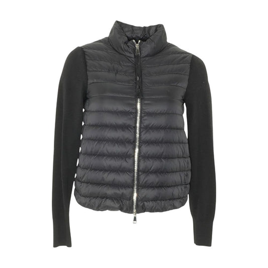 Black Padded Wool Cardigan Jacket