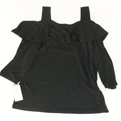 Black Solid 3/4 Sleeve Blouse