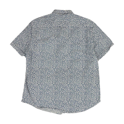 White Floral Short Sleeve Button Down