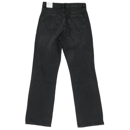 Black Solid Mid Rise Regular Jeans