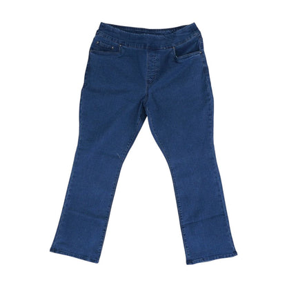 Blue Petite Short High Rise Straight Leg Jeans