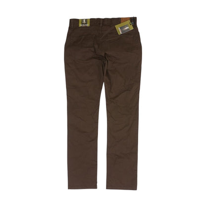 Brown Solid Five Pocket Pants