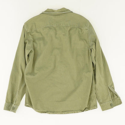 Green Solid Long Sleeve Button Down