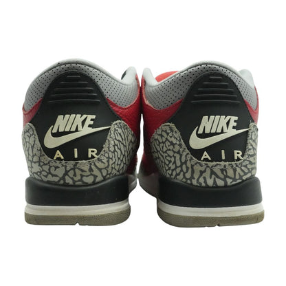 Jordan 3 Retro Red Leather Athletic Shoes