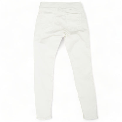 Ivory Solid Mid Rise Skinny Leg Jeans