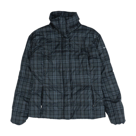 Gray Plaid Puffer Coat
