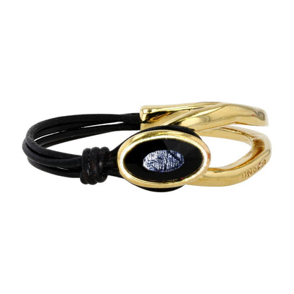 Madame Brown Leather Strand With Gold Tone Bracelet