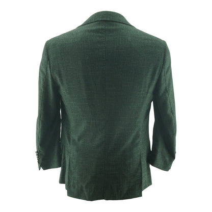 Kiton Green Cashmere Wool Silk Blend Textured Sport Coat