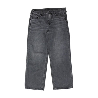 Black High Rise Straight Leg Jeans