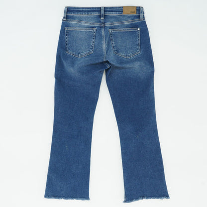 Blue Solid High Rise Bell Bottom Jeans