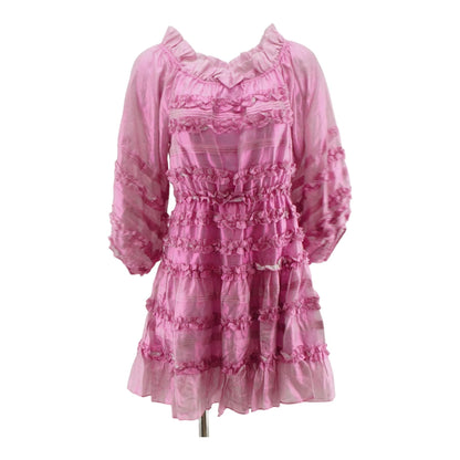 Pink Solid Midi Dress