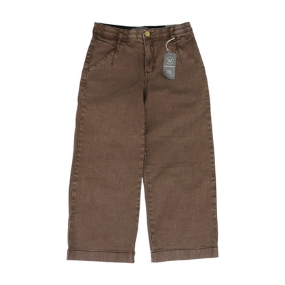 Brown Petite High Rise Wide Leg Jeans