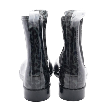 Leopard Black Rain Boots