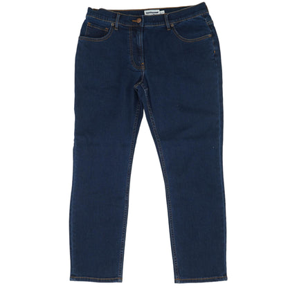 Blue Solid Mid Rise Regular Jeans