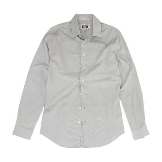 Gray Polka Dot Long Sleeve Button Down