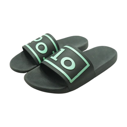 Black and Teal Athletic Slide Athletic Shoes