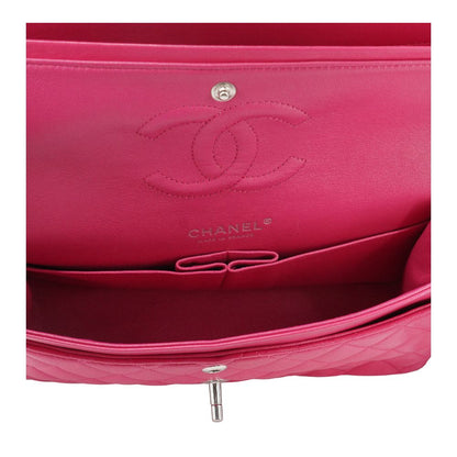 Pink Medium Classic Double Flap Quilted Shoulder Bag in Lambskin