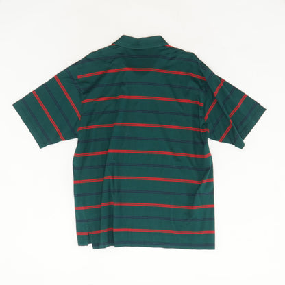 Green Striped Short Sleeve Polo