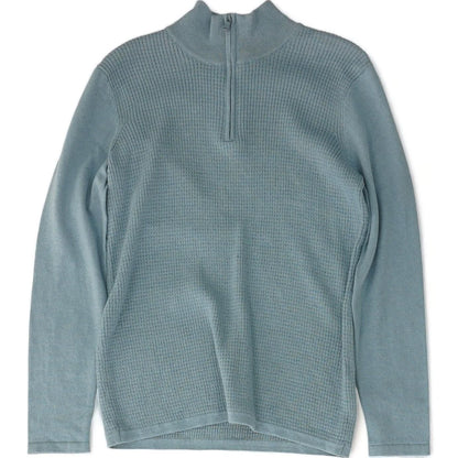 Blue Solid 1/4 Zip Pullover