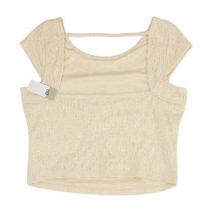 Yellow Cropped Knit Top