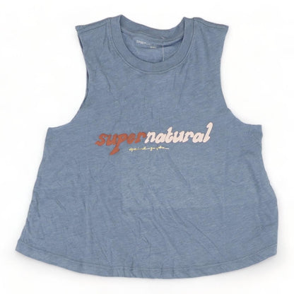 Blue Graphic Super Natural Cropped Tank