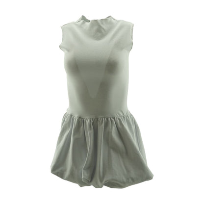 White Solid Mini Dress