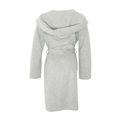 Wool Blend Gray Belted Coat