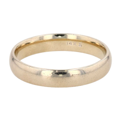 14K White Gold Half Round Band